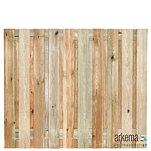 Tuinscherm Enschede, groen geïmpregneerd grenen, RVS-geschroefd, 21-planks (19+2) 180 x 150 cm