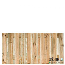 Tuinscherm grenen groen geïmpregneerd, 21-planks (19 + 2) Enschede 90 x 180 cm Planken: 1.6x14.0cm / 19 stuks 2 tussenplanken van 1.6x14.0cm, rvs geschroefd