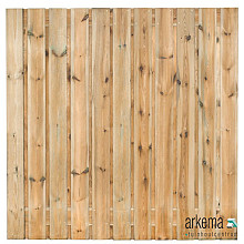 Tuinscherm Zaltbommel, groen geïmpregneerd grenen, RVS-geschroefd, 23-planks (21+2) 180 x 180 cm