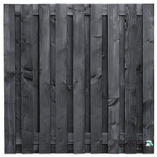 Tuinscherm Karin, zwart geïmpregneerd douglas, RVS-geschroefd, 19-planks (17+2) 180 x 180 cm