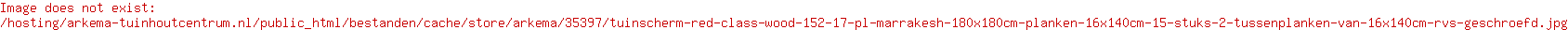 Tuinscherm Red Class Wood (15+2) 17-pl. Marrakesh 180x180cm Planken: 1.6x14.0cm / 15 stuks 2 tussenplanken van 1.6x14.0cm, rvs geschroefd