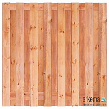 Tuinscherm Red Class Wood, 17-planks (15 + 2) Marrakesh 180 x 180 cm Planken: 1.6x14.0cm / 15 stuks 2 tussenplanken van 1.6x14.0cm, rvs geschroefd