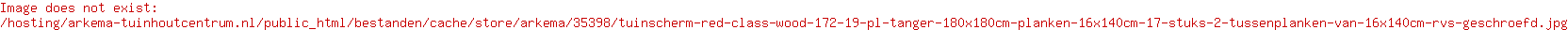Tuinscherm Red Class Wood (17+2) 19-pl. Tanger 180x180cm Planken: 1.6x14.0cm / 17 stuks 2 tussenplanken van 1.6x14.0cm, rvs geschroefd