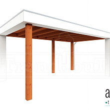 Buitenverblijf Verona model rechts 5100x3350x2500mm (bxdxh)