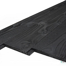 Sponning plank douglas 9x20mm, 18x190x5000mm kunstmatig gedroogd, zichtzijde fijnbezaagd ZWART