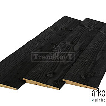 Potdekselplanken douglas 12-25x195x4000mm zichtzijde fijnbezaagd, rondom zwart gespoten