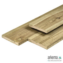 Midden-Europees grenen tuinplank, groen geïmpregneerd, gedroogd, geschaafd 4rh 1,6 x 14,0 x 400 cm