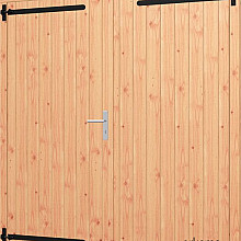 Opgeklampte deur dubbel onbehandeld 1760x1950mm + kozijn 1900x2020mm (zonder hang- en sluitwerk)