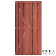 Hardhouten tuindeur Leeuwarden H180xB100cm lamel: 1.2x9.0cm / 13 stuks