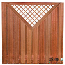 Tuinscherm hardhout kunstmatig gedroogd, 21-planks (19 + 2) Dronten 180 x 180 cm superieur