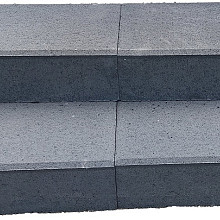 Traptrede 60x30x15 cm indus black kleurecht met facet
