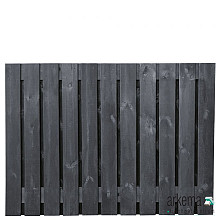 Tuinscherm Stuttgart, zwart gespoten vuren, RVS-geschroefd, 21-planks (19+2) 180 x 130 cm