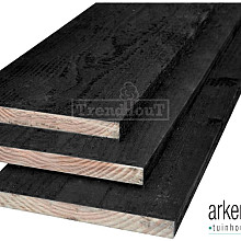 Planken douglas 22x250x4000mm fijnbezaagd, zwart gespoten