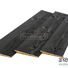 Potdekselplanken douglas 12-25x195x3000mm zwart geïmpregneerd, zichtzijde fijnbezaagd