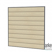 Aluminium scherm met houtmotief, 181,5 x 181,5 cm, eiken.