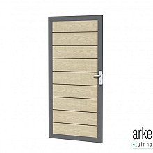 Aluminium deur met houtmotief, 90 x 183 cm, eiken.