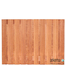 Tuinscherm Dronten, keruing hardhout, RVS-geschroefd, 21-planks (19+2) 180 x 130 cm