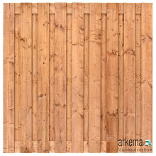 Tuinscherm Zagora, Red Class Wood geïmpregneerd ME vuren, RVS-geschroefd, 21-planks (19+2) 180 x 180 cm