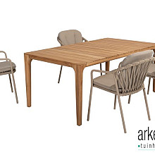 Manitoba stacking dining chair latte with 2 cushions Latte