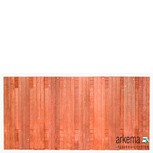 Tuinscherm Dronten, keruing hardhout, RVS-geschroefd, 21-planks (19+2) 180 x 90 cm