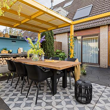 Tuintegels met coating